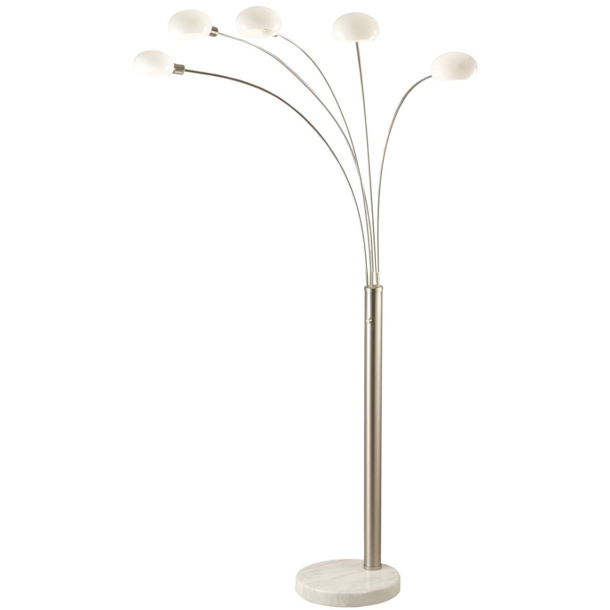 Classic Style Stehleuchte Metall Nickel Matt, 5X E14