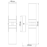 Globo 7816 Space Wandleuchte Metall Nickel Matt, 2X E14 3