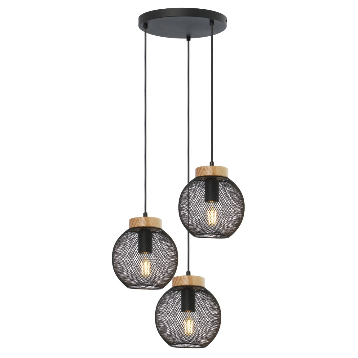 Pablo Hängeleuchte Metall Schwarz Matt, 3X E27