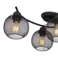 Globo 15663-4D Pablo Deckenleuchte Metall Schwarz Matt, 4X E