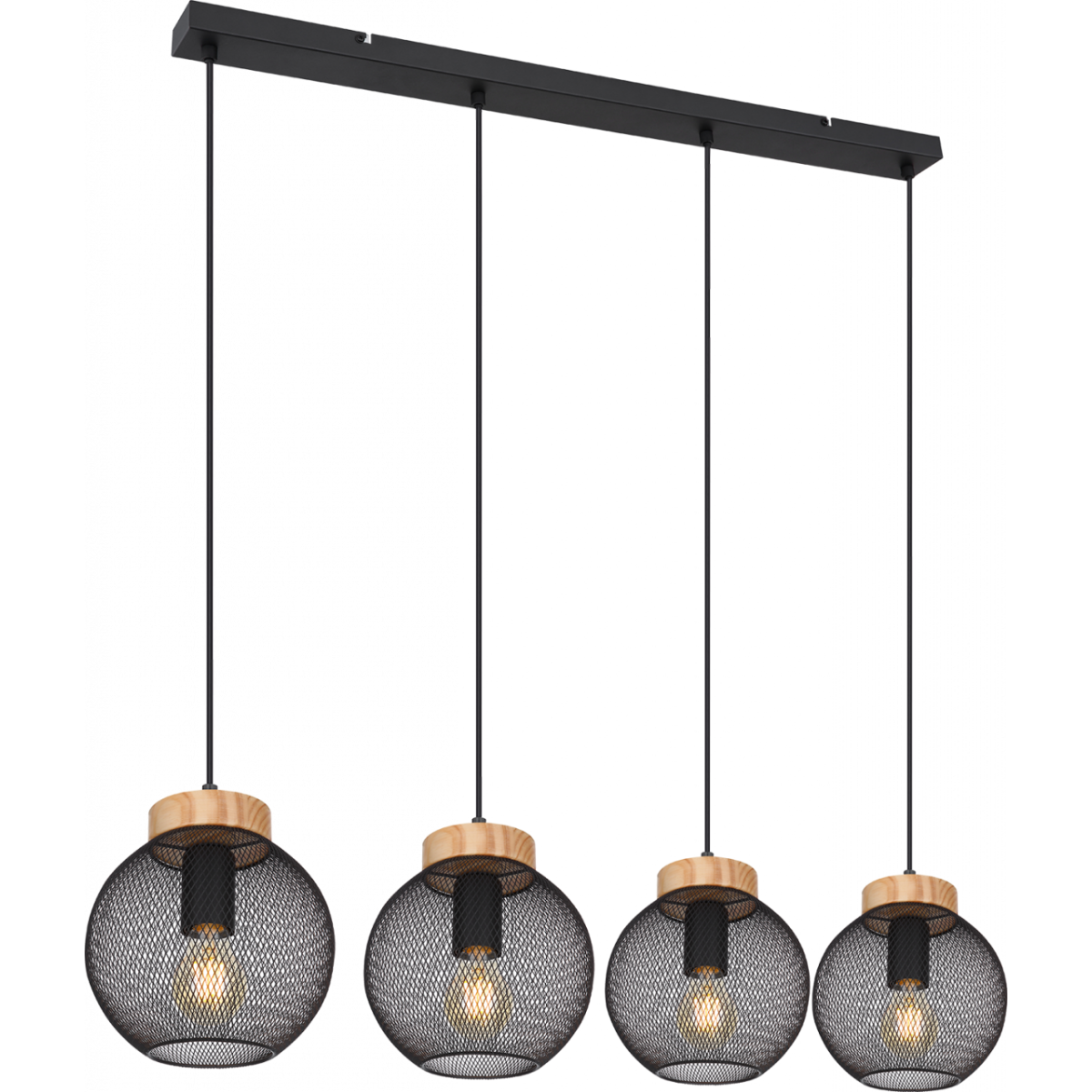 Pablo Hängeleuchte Metall Schwarz Matt, 4X E27
