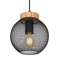 Globo 15663H Pablo Hängeleuchte Metall Schwarz Matt, 1X