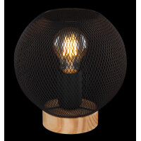 Globo 15663T Pablo Tischleuchte Holz Braun, 1X E27 2