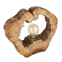 Globo 22516 Vinzenz Tischleuchte Kunststoff Holzoptik, 1X E2