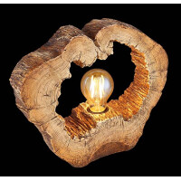 Globo 22516 Vinzenz Tischleuchte Kunststoff Holzoptik, 1X E2
