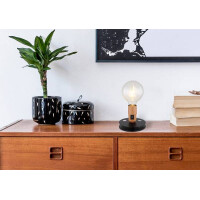 Globo 24020W Johanna Tischleuchte Metall Schwarz Matt, 1X E2