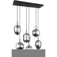 Globo 15345-6 Blacky Hängeleuchte Metall Schwarz, 6X...