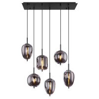 Globo 15345-6 Blacky Hängeleuchte Metall Schwarz, 6X E1