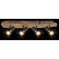 Globo 54017W-4 Priska Strahler Metall Schwarz, 4X E27 5
