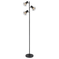 Globo 54017-3S Priska Stehleuchte Metall Schwarz Matt, 3X E2