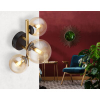 Riha Deckenleuchte Metall Schwarz Matt, 3X G9 Led 3