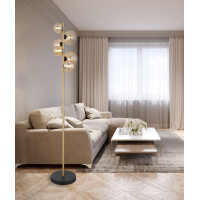 Riha Stehleuchte Metall Schwarz Matt, 6X G9 Led 3