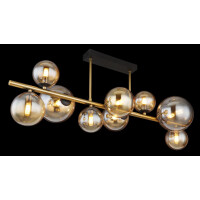 Globo 56135-9D Riha Deckenleuchte Metall Schwarz Matt, 9X G9