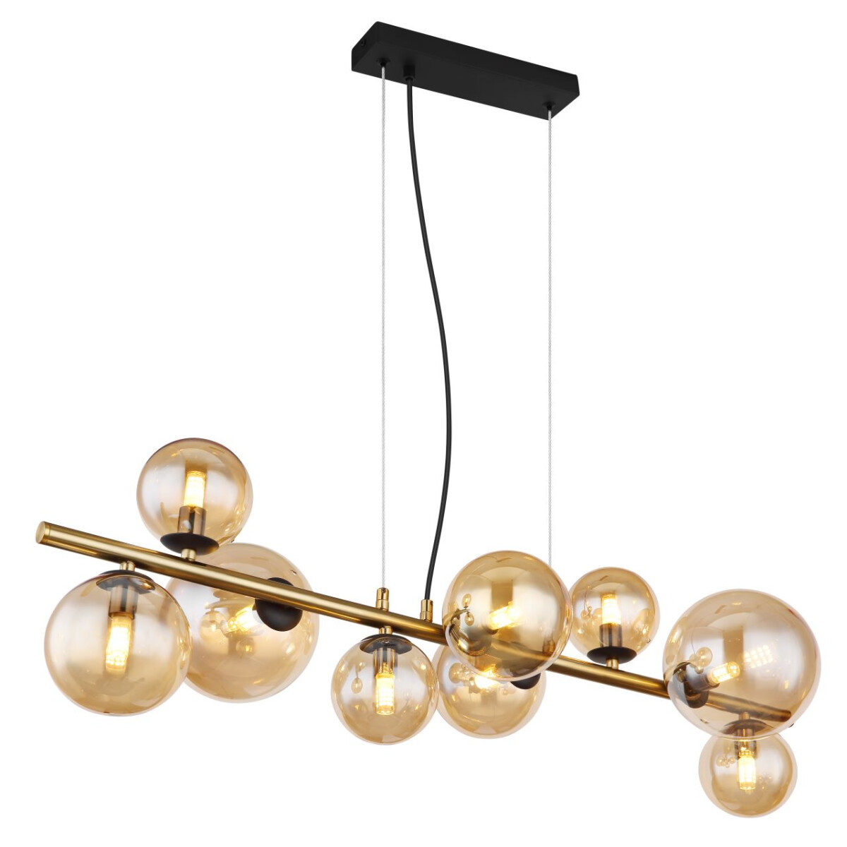Riha Hängeleuchte Metall Schwarz Matt, 9X G9 Led