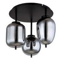 Globo 15345-3D Blacky Deckenleuchte Metall Schwarz Matt, 3X 