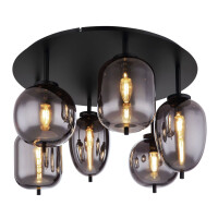 Globo 15345-6D Blacky Deckenleuchte Metall Schwarz Matt,...