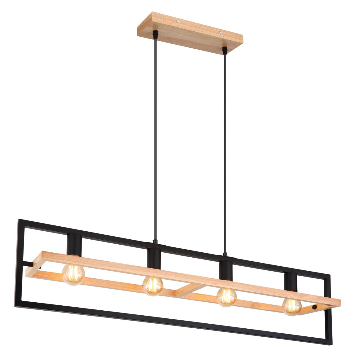 Erica Hängeleuchte Holz Dunkelbraun, 4X E27