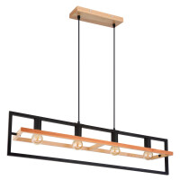 Globo 15575-4H Erica Hängeleuchte Holz Dunkelbraun, 4X 