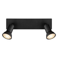 Globo 57998-2 Drew Strahler Metall Schwarz Matt, 2X Gu10 5