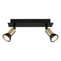 Globo 57998-2B Drew Strahler Metall Schwarz Matt, 2X Gu10 4