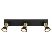 Globo 57998-3B Drew Strahler Metall Schwarz Matt, 3X Gu10 5