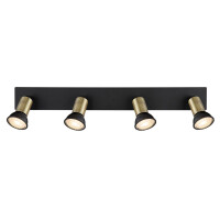 Globo 57998-4B Drew Strahler Metall Schwarz Matt, 4X Gu10 5