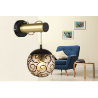 Globo 15659W Fitz Wandleuchte Metall Schwarz Matt, 1X E27 Le