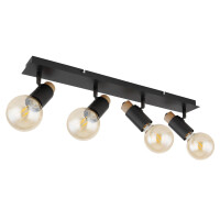 Globo 54045-4 Matti Strahler Metall Schwarz Matt, 4X E27 4