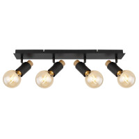 Globo 54045-4 Matti Strahler Metall Schwarz Matt, 4X E27 5