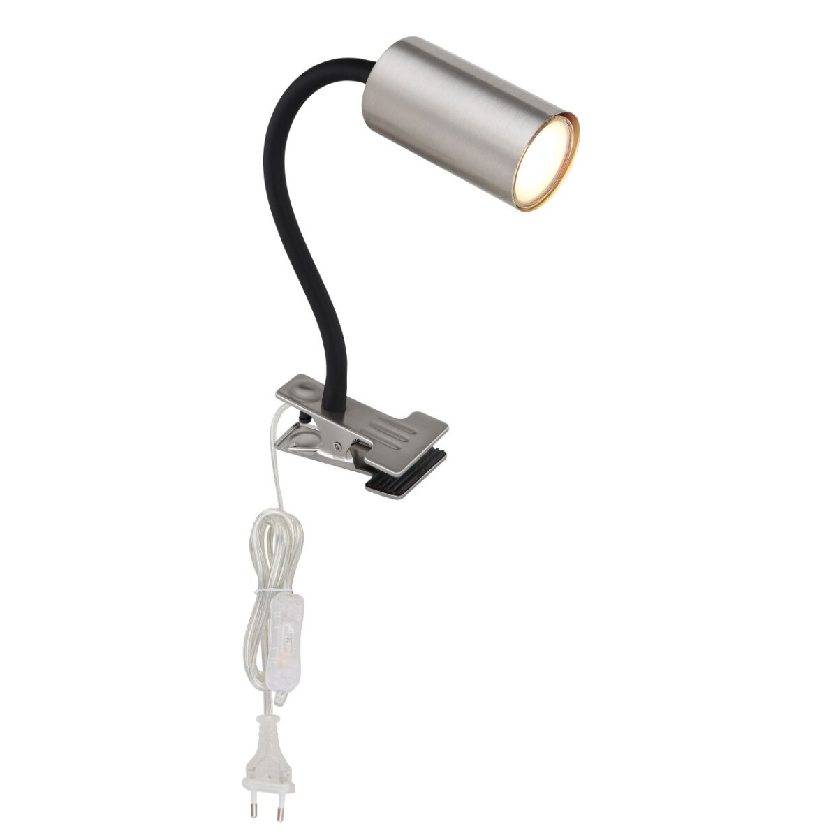 Robby Klemmstrahler Metall Nickel Matt, 1X Gu10