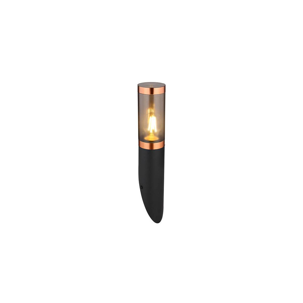 Boston Außenleuchte Edelstahl Schwarz, 1X E27