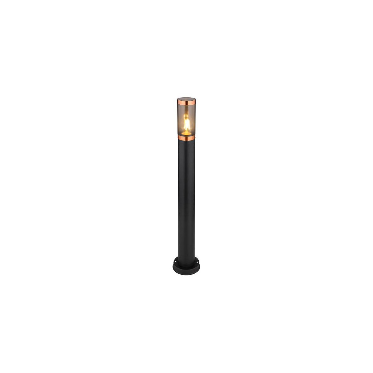 Boston Außenleuchte Edelstahl Schwarz, 1X E27