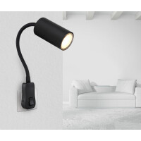 Robby Wandleuchte Kunststoff Schwarz, 1X Gu10 2