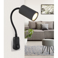 Robby Wandleuchte Kunststoff Schwarz, 1X Gu10 2