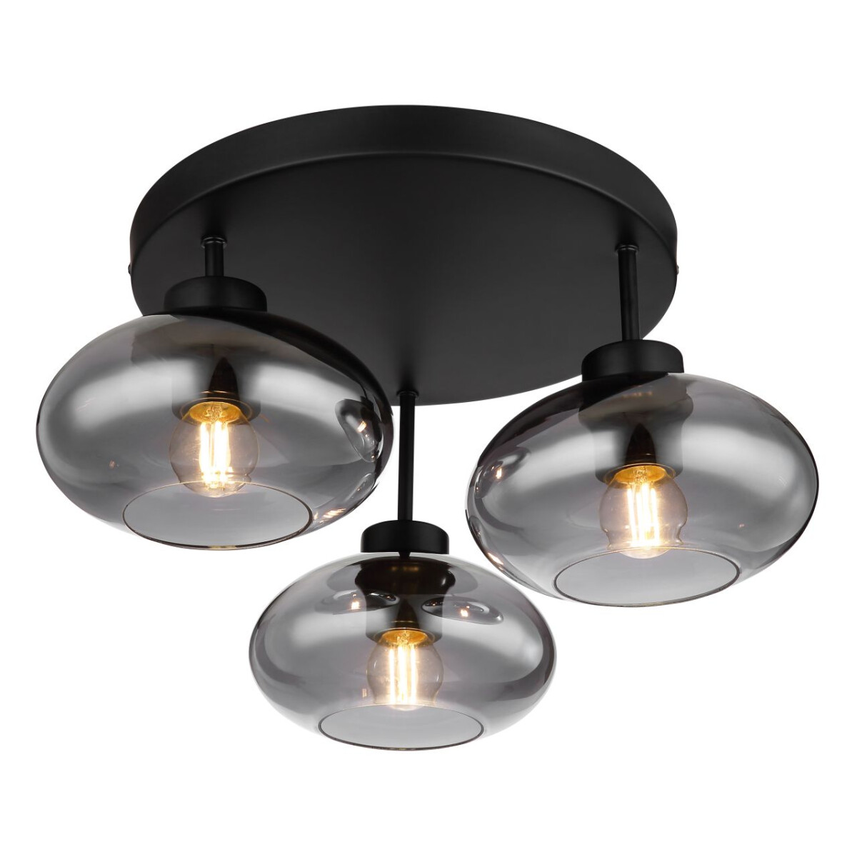 Shaun Deckenleuchte Metall Schwarz Matt, 3X E27