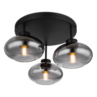 Globo 15572-3D Shaun Deckenleuchte Metall Schwarz Matt, 3X E