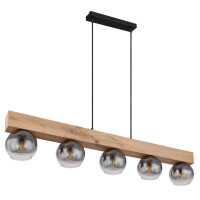Globo 15656-5H Moitas Hängeleuchte Metall Schwarz Matt,