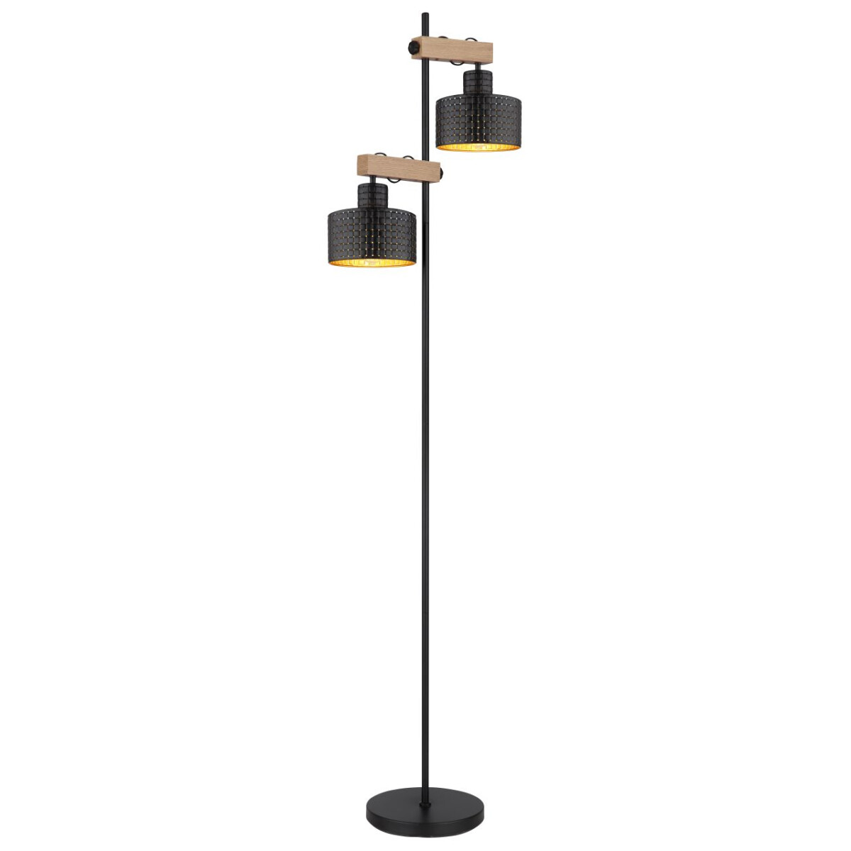 Rielly Stehleuchte Metall Schwarz Matt, 2X E27