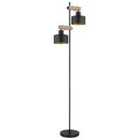 Globo 15651S Rielly Stehleuchte Metall Schwarz Matt, 2X E27 