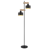 Globo 15651S Rielly Stehleuchte Metall Schwarz Matt, 2X E27 