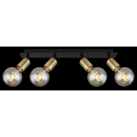 Globo 54998-4B Liliana Strahler Metall Schwarz Matt, 4X E27 