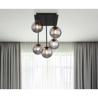 Globo 56136-5D Jorge Deckenleuchte Metall Schwarz Matt, 5X G