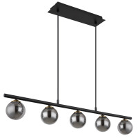 Globo 56136-5H Jorge Hängeleuchte Metall Schwarz Matt, 