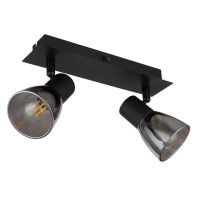 Globo 54307-2 Claude Strahler Metall Schwarz Matt, 2X E14 3