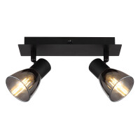 Globo 54307-2 Claude Strahler Metall Schwarz Matt, 2X E14 4