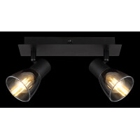 Globo 54307-2 Claude Strahler Metall Schwarz Matt, 2X E14 5