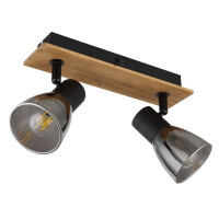 Globo 54307-2W Claude Strahler Holz Dunkelbraun, 2X E14 3