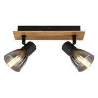 Globo 54307-2W Claude Strahler Holz Dunkelbraun, 2X E14 4