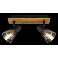Globo 54307-2W Claude Strahler Holz Dunkelbraun, 2X E14 5