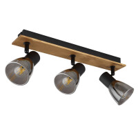 Globo 54307-3W Claude Strahler Holz Dunkelbraun, 3X E14 3